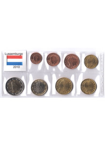 2010 - Serie 8 monete euro LUSSEMBURGO Fior di Conio